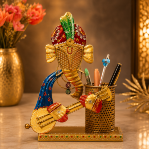 Decorative Iron Lord Ganesha Pen Holder