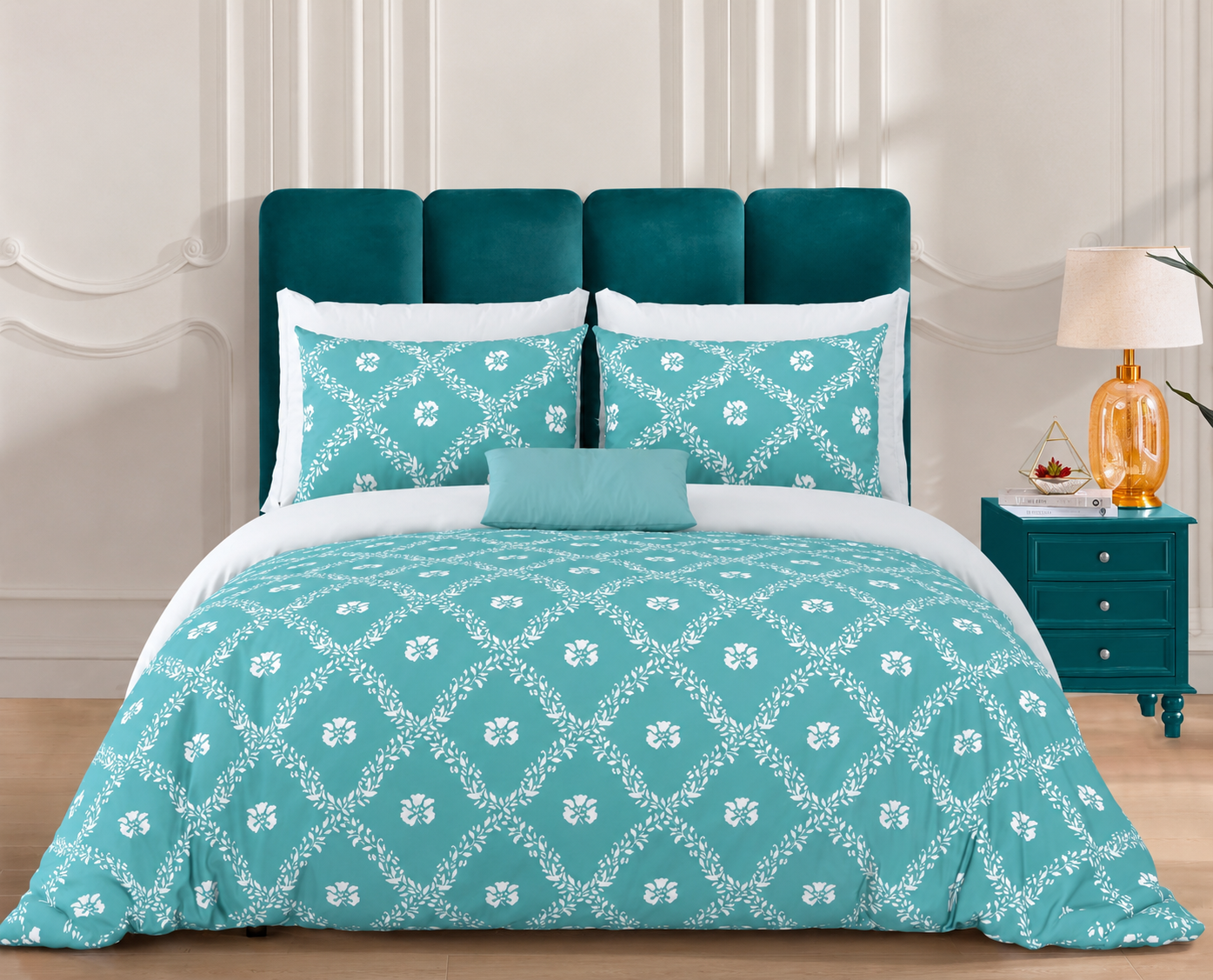 Premium 100% Cotton Super King Bedsheet Set (108" x 108") – Traditional Jaipuri Print with 2 Pillow Covers - Image 3