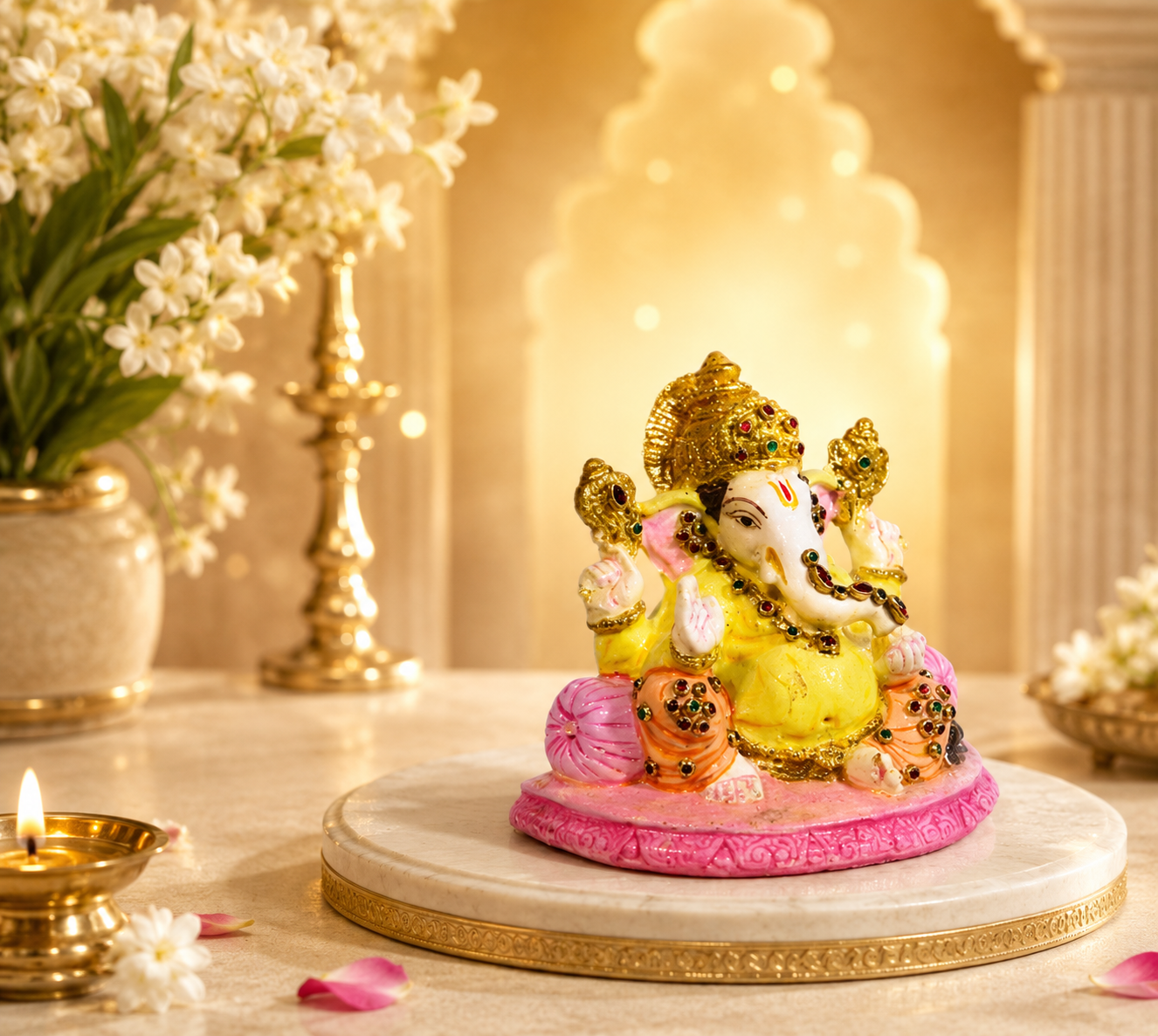 Premium Resin Handcrafted 4’’ Lord Ganesha Idol - Image 3