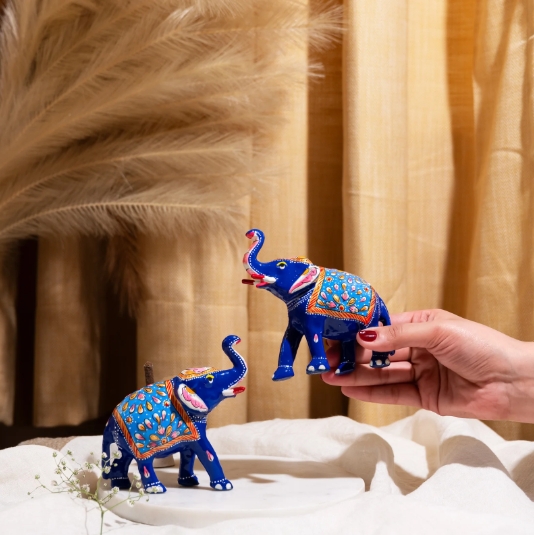 Premium Metal Meenakari Elephant Collection - Image 4