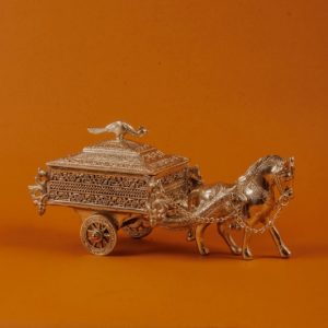 Royal Silver-Plated Horse Chariot Keepsake Box & Decor Piece