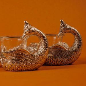 German Silver-Plated Peacock T-Light Holder