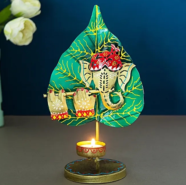 Handcrafted Ganesha Tea Light Candle Holder - Image 3
