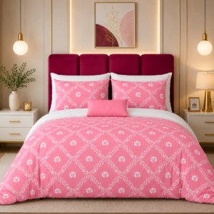 Premium 100% Cotton Super King Bedsheet Set (108" x 108") – Modern Jaipuri Print with 2 Pillow Covers