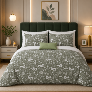 Premium 100% Cotton Super King Bedsheet Set (108" x 108") – Modern Jaipuri Print with 2 Pillow Covers